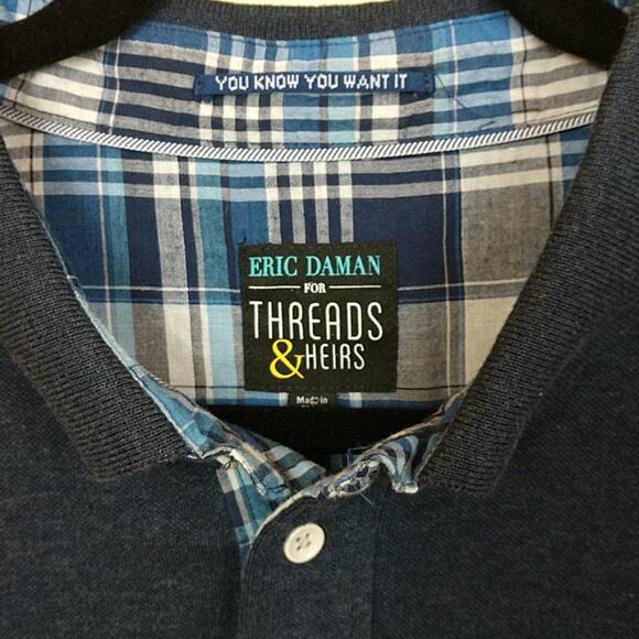NWT Eric Daman for Threads & Heirs Navy Polo Size XL - Picture 2 of 8